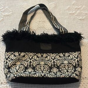 WN Zag Bag Large Fringe Shoulder Tote Handbag